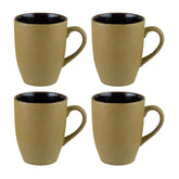 Bonna China Sphere Ocean dia.3.25" h:4" 11 oz. Round Black Porcelain Mug (Set of 4)